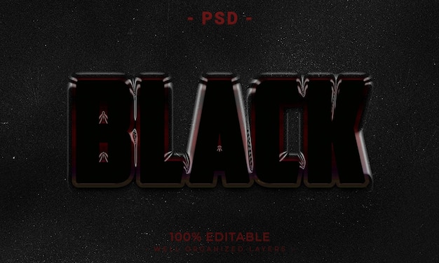 PSD psd 3d editable text and logo effect style mockup with dark abstract background