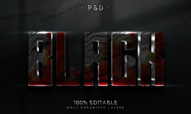 PSD psd 3d editable text and logo effect style mockup with dark abstract background