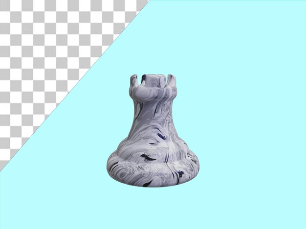 PSD psd 3d realistic rendering of a chess pieces on a transparent backgroud