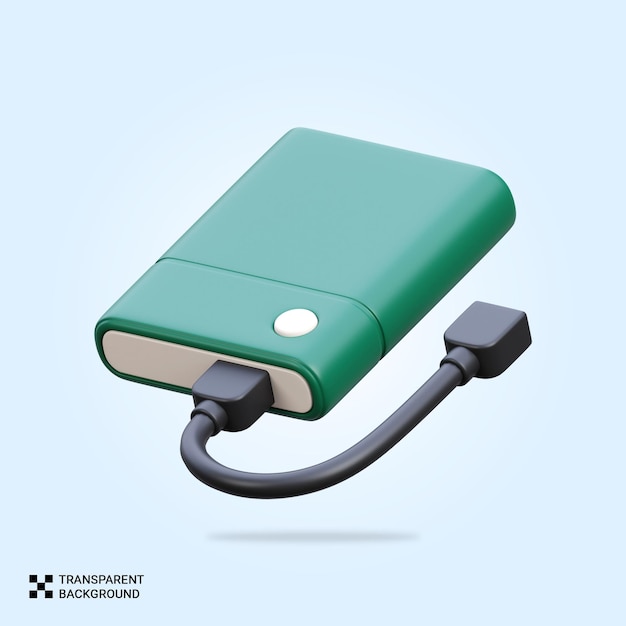 PSD psd 3d render external hardisk icon