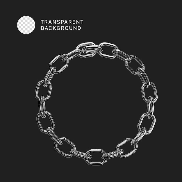 PSD psd 3d render realistic chain on transparent background