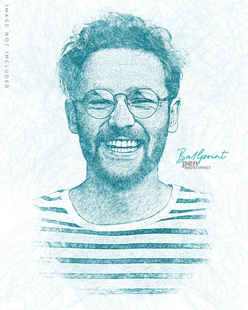 PSD psd ballpoint pen drawing photo effect