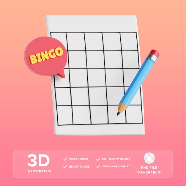 PSD psd bingo game 3d illustration