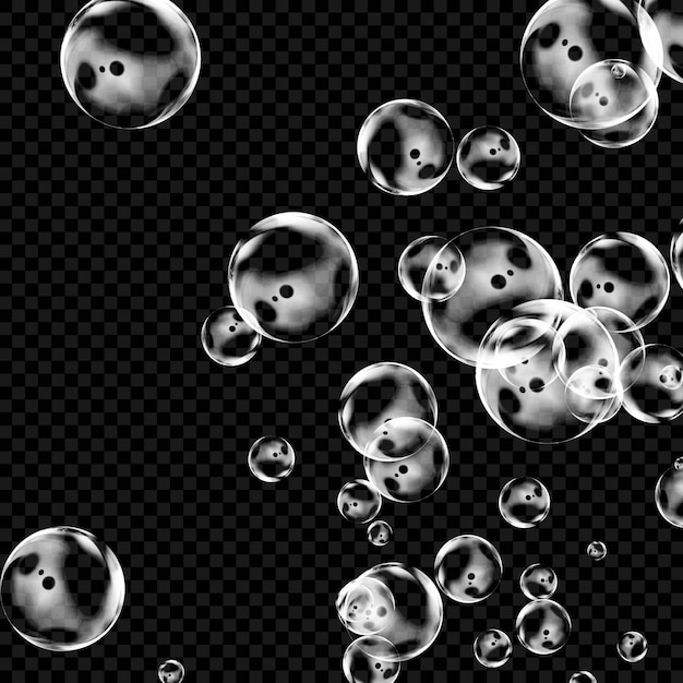 PSD psd bubbles of different shape realistic and isolated on transparent