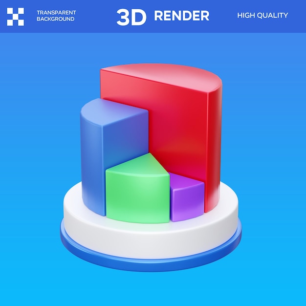 PSD psd chart 3d illustration