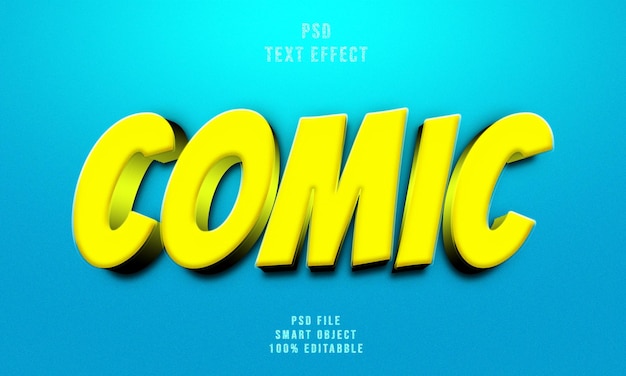 PSD psd comic 3d editable gradient text effect psd graphic style