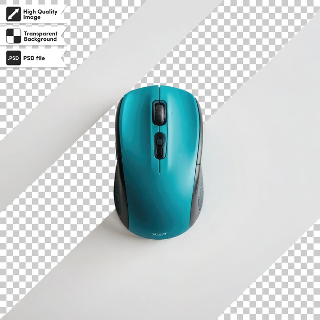 PSD psd computer mouse on the table on transparent background with editable mask layer