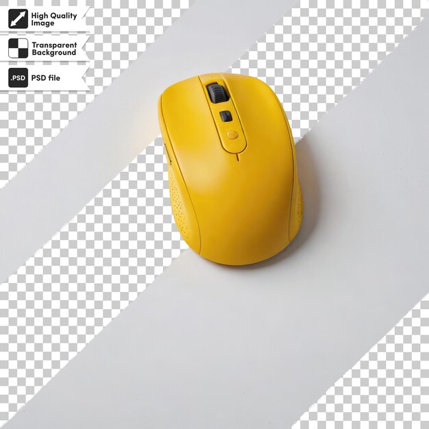 PSD psd computer mouse on the table on transparent background with editable mask layer