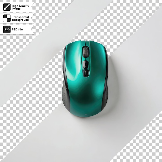 PSD psd computer mouse on the table on transparent background with editable mask layer