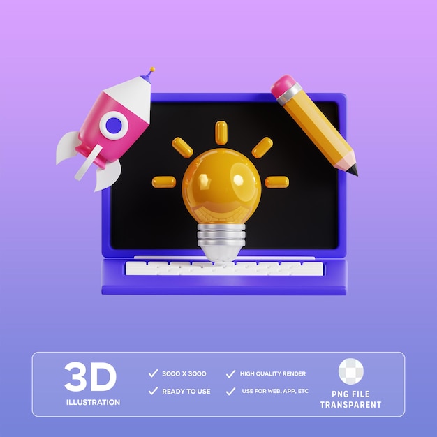 PSD psd creative business startup 3d illustration