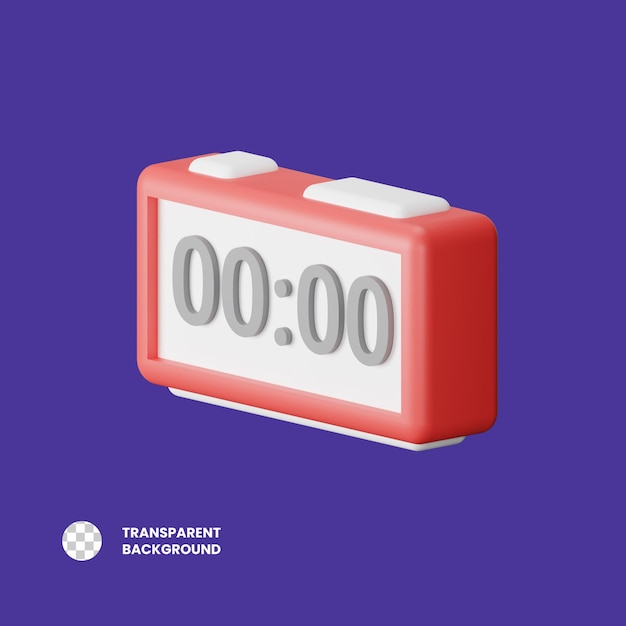 PSD psd digital clock 3d icon illustration