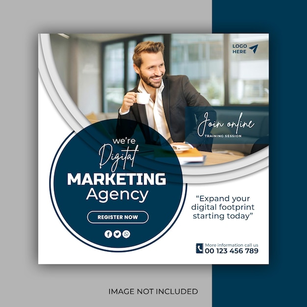 PSD psd digital marketing agency and corporate social media banner post instagram template