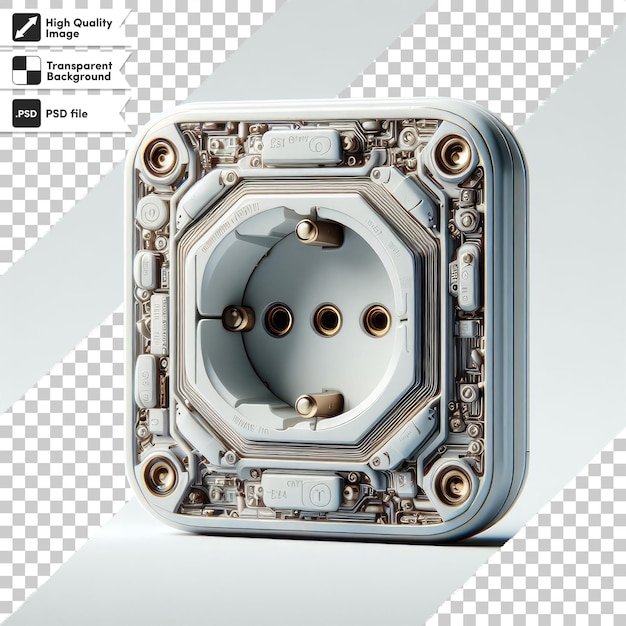 PSD psd electric plug and socket on transparent background with editable mask layer