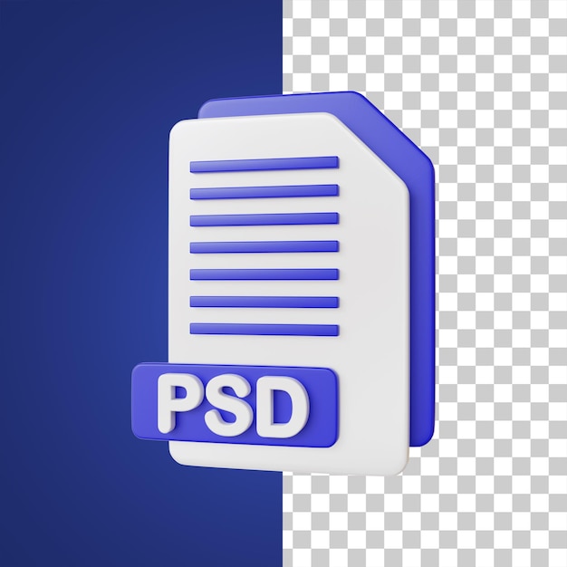 PSD psd file format 3d illustration
