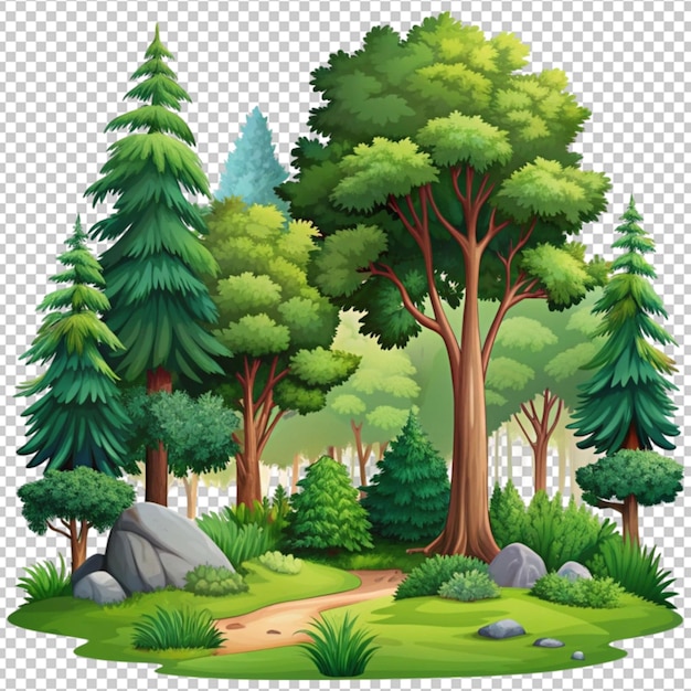 PSD psd of forest on transparent background