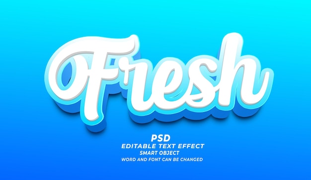 PSD psd fresh 3d editable text effect