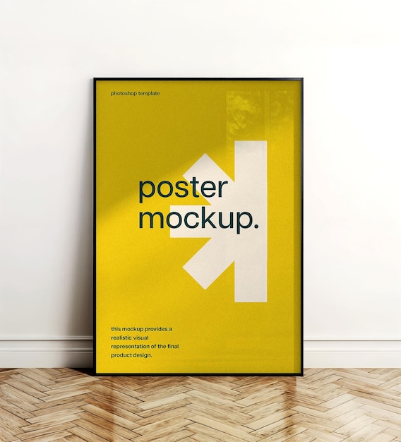 PSD psd glass reflection poster frame mockup template design