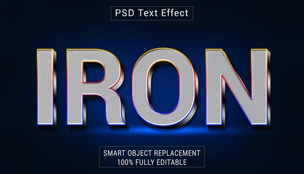 PSD psd iron style 3d text effect