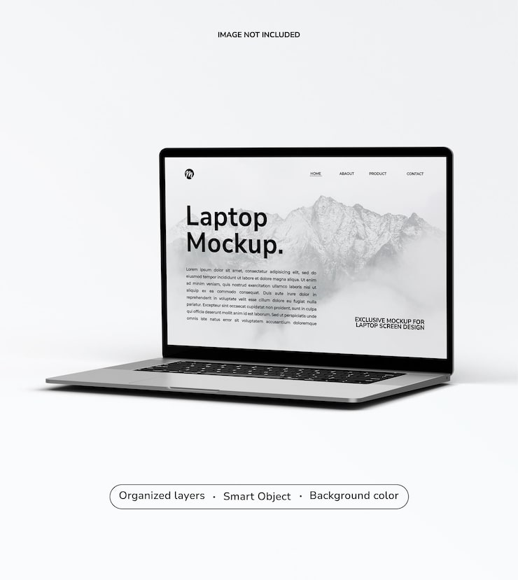 PSD psd laptop screen mockup wesbite template