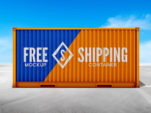 PSD psd logo mockup on cargo container