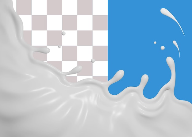 PSD psd milk splash 3d rendering