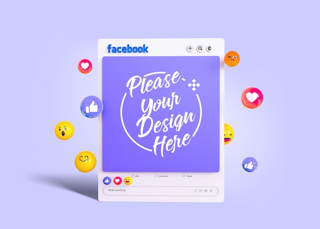 PSD psd mockup facebook social media 3d