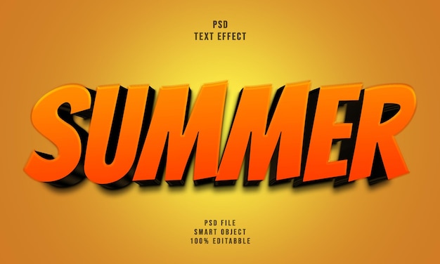 psd modern editable summer text effect 3d text effect