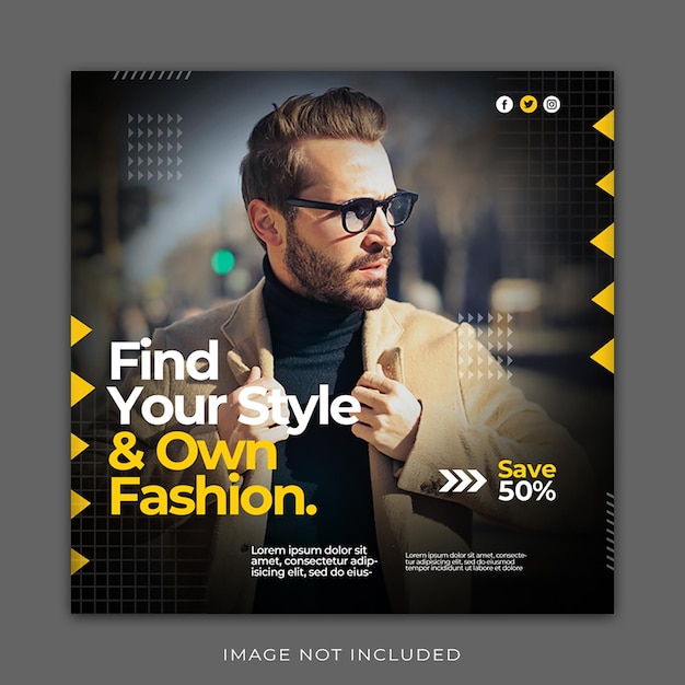 PSD psd modern simple fashion social media template premium