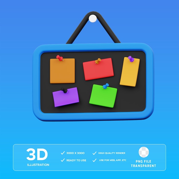 PSD psd mood board 3d illustration