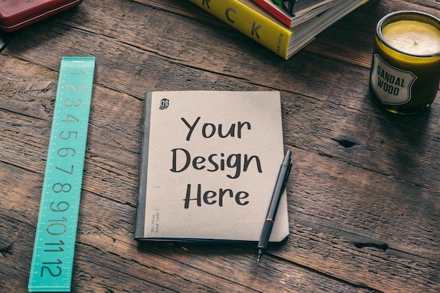 PSD psd notebooks mockup on background realistic mockup