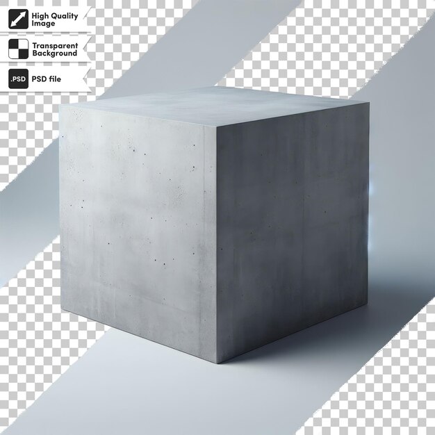 PSD psd old metal cube on transparent background with editable mask layer