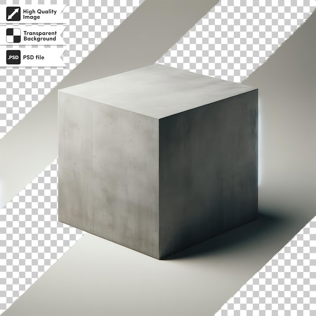 PSD psd old metal cube on transparent background with editable mask layer