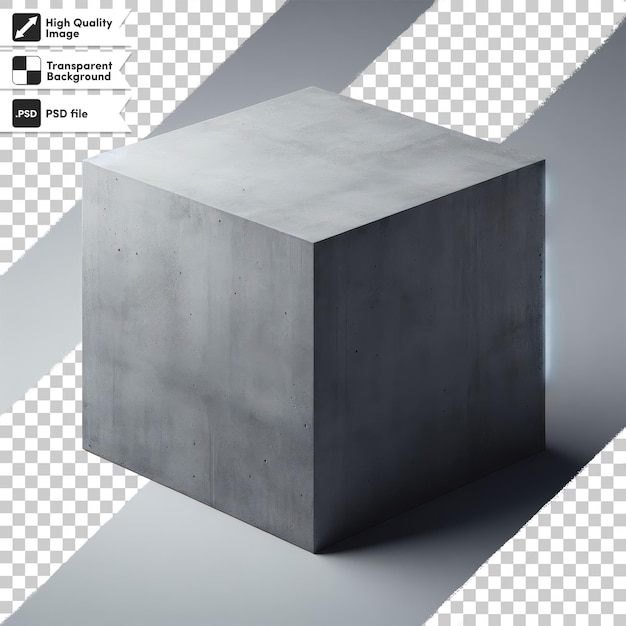 PSD psd old metal cube on transparent background with editable mask layer