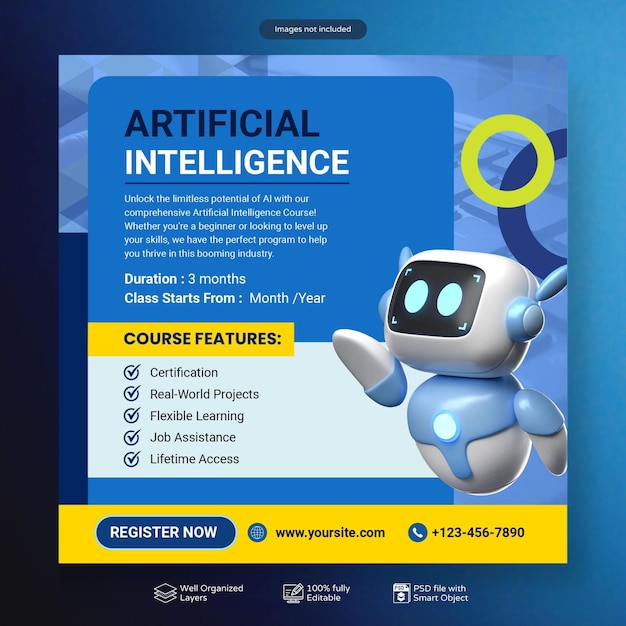 PSD psd online course instagram post social media template