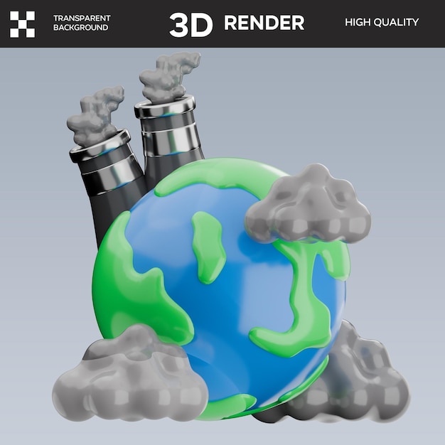 PSD psd pollution 3d illustration