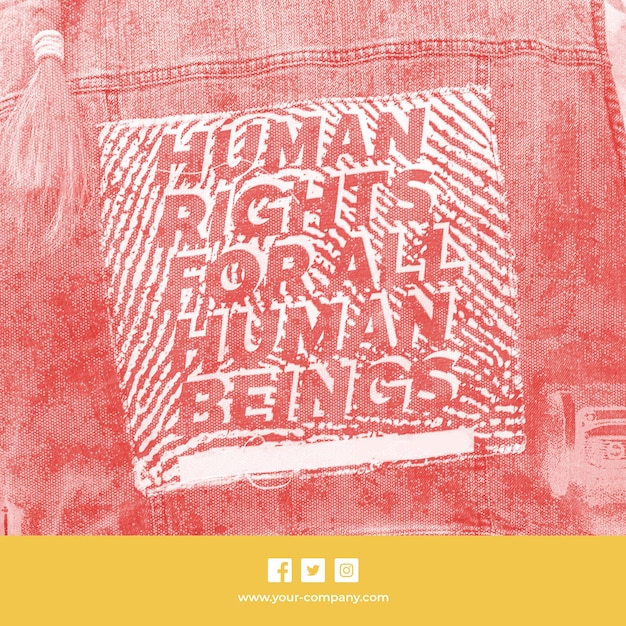PSD psd poster template with protesting for human rights