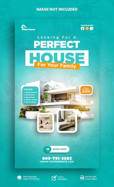 PSD psd real estate house property facebook story design template