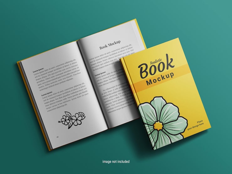 PSD psd realistic hardcover and book pages mockup design