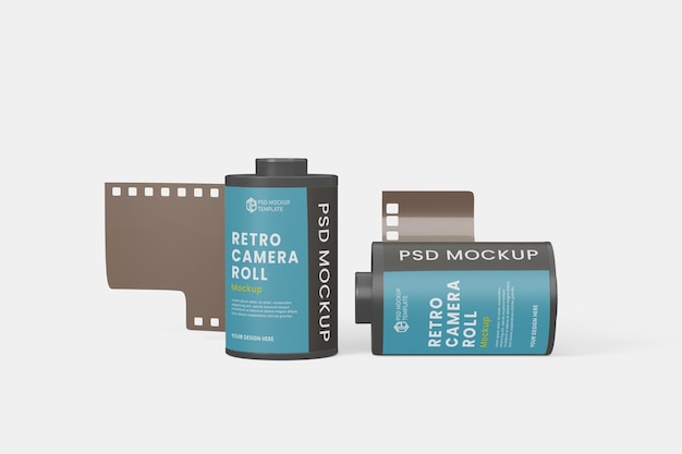 PSD psd retro camera rolls mockup
