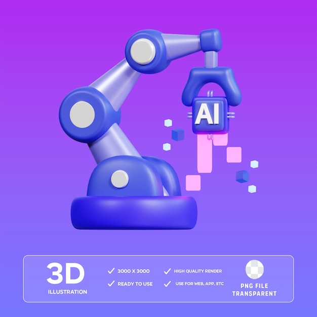 PSD psd robotic arm 3d illustration