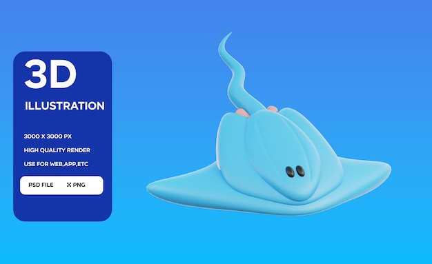 PSD psd stingray 3d illustration