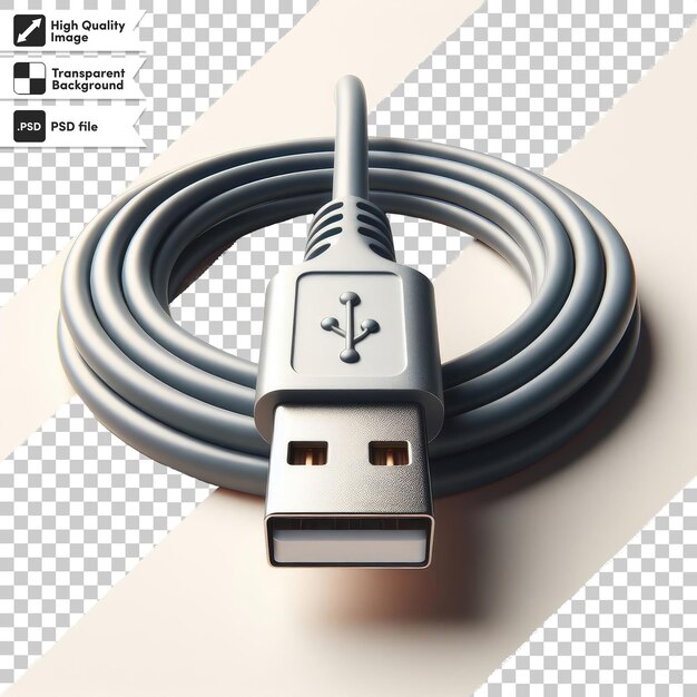 PSD psd usb cable on transparent background with editable mask layer