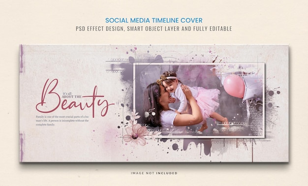 PSD psd watercolour photo effect facebook timeline cover template