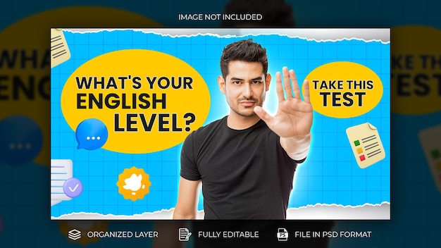 PSD psd youtube video thumbnail or web banner design template