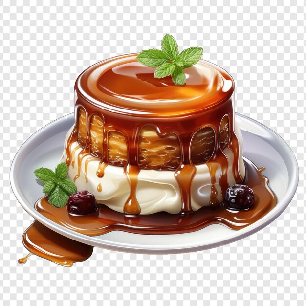 PSD pudding isolate style png with white background generative ia