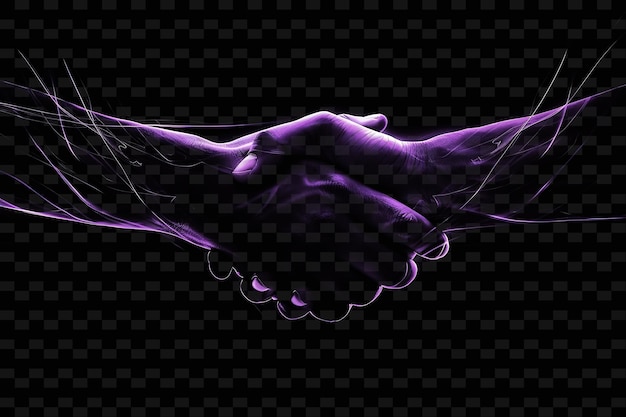 PSD purple hands on a black background