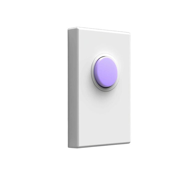 PSD purple push button on a white panel
