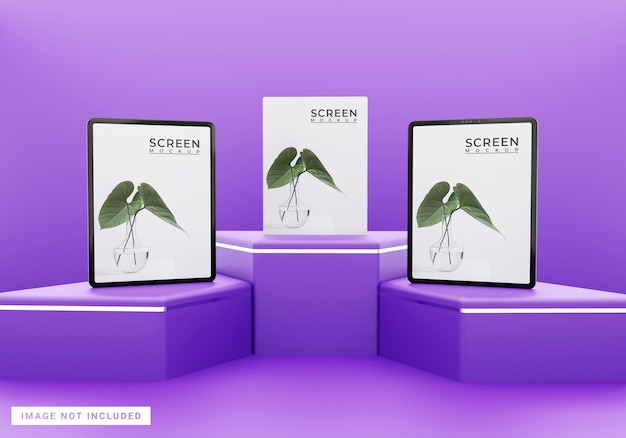 PSD purple simple tablet mockup