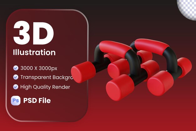 PSD push up tool 3d illustration