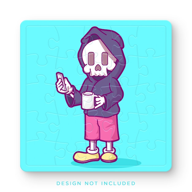 puzzle jigsaw on ground concept mockup